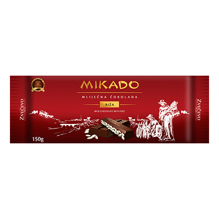 Mikado mlečna čokolada s rižom 150 g